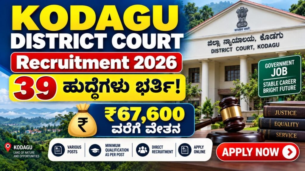 Kodagu District Court Recruitment 2026