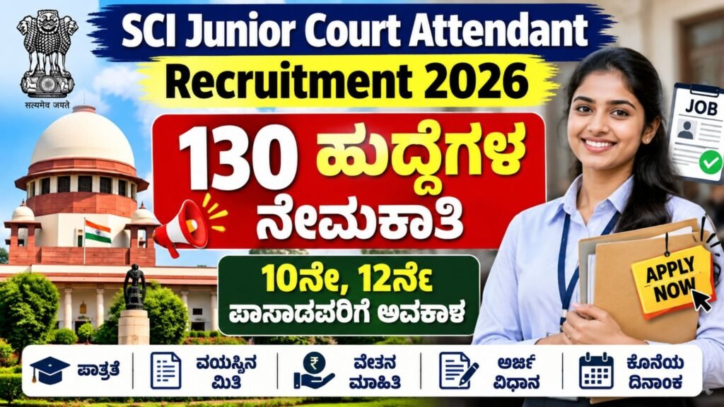 SCI Junior Court Attendant Recruitment 2026